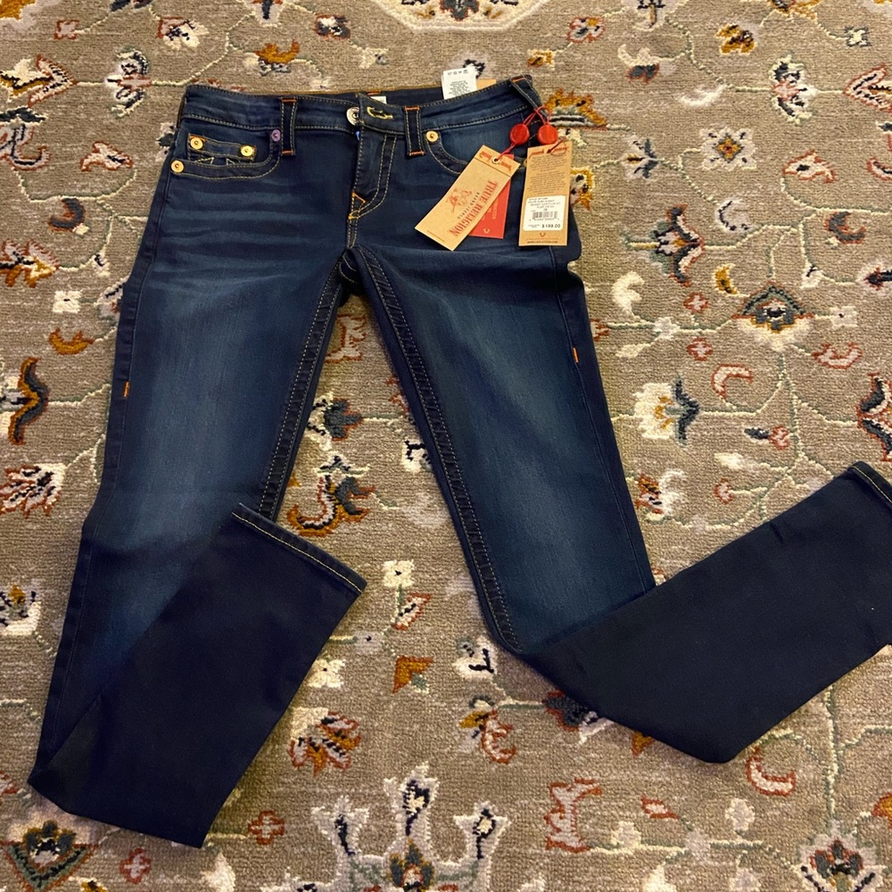 True Religion Skinny Contour Lo Rise Jeans Size 28